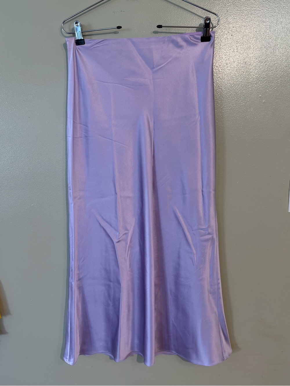 Veronica Beard Soft Lavender Satin Bias Midi Skirt Women's Silk Blend Pull On 6